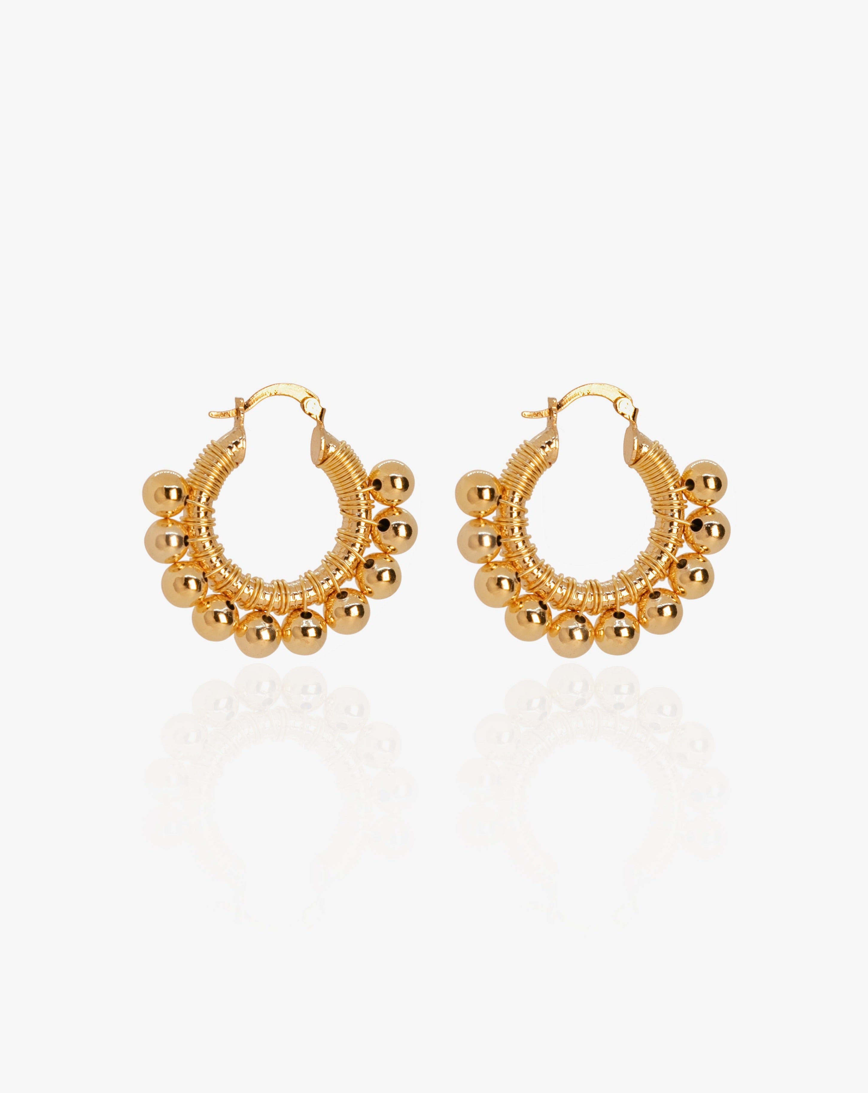 Golden MM Hoop Earrings - Cecelia