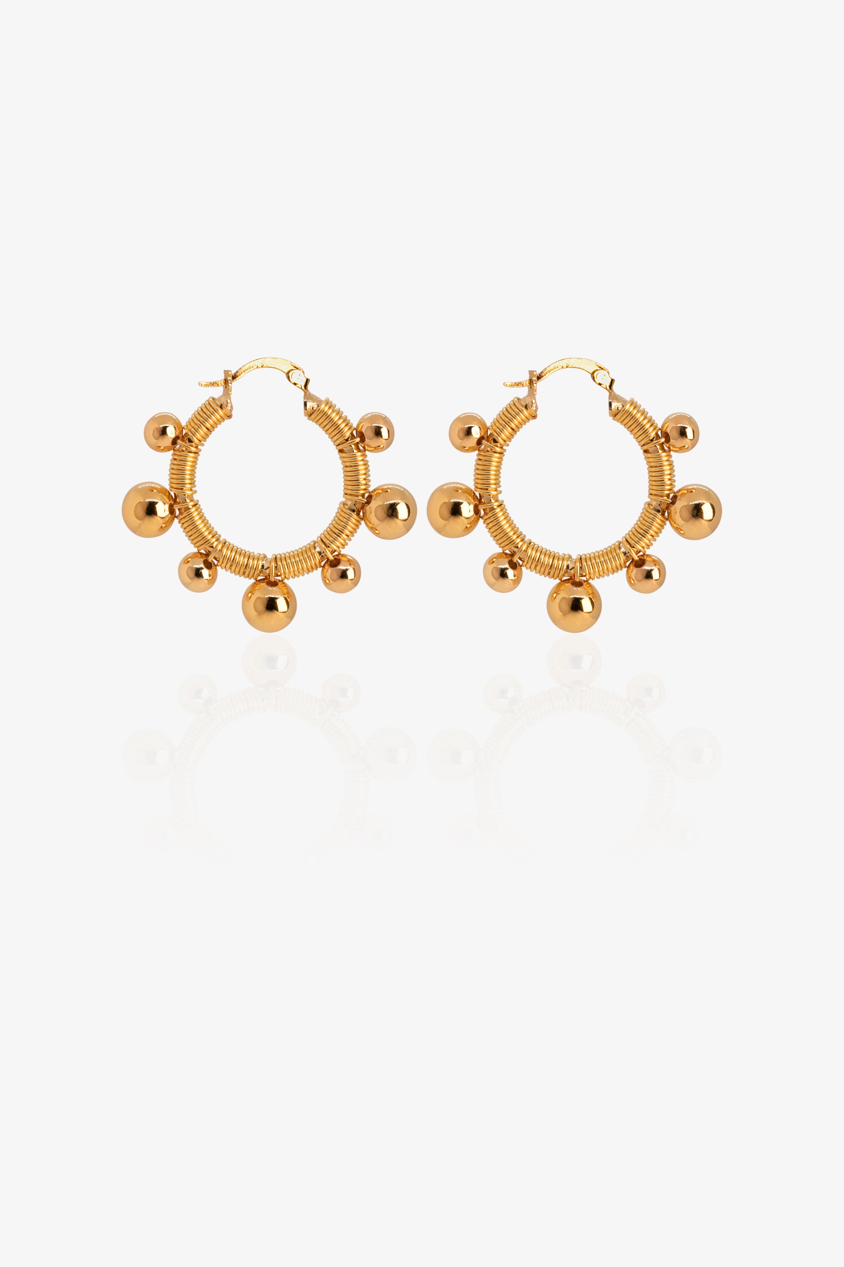 Golden Bubble Hoop Earrings - Cecelia