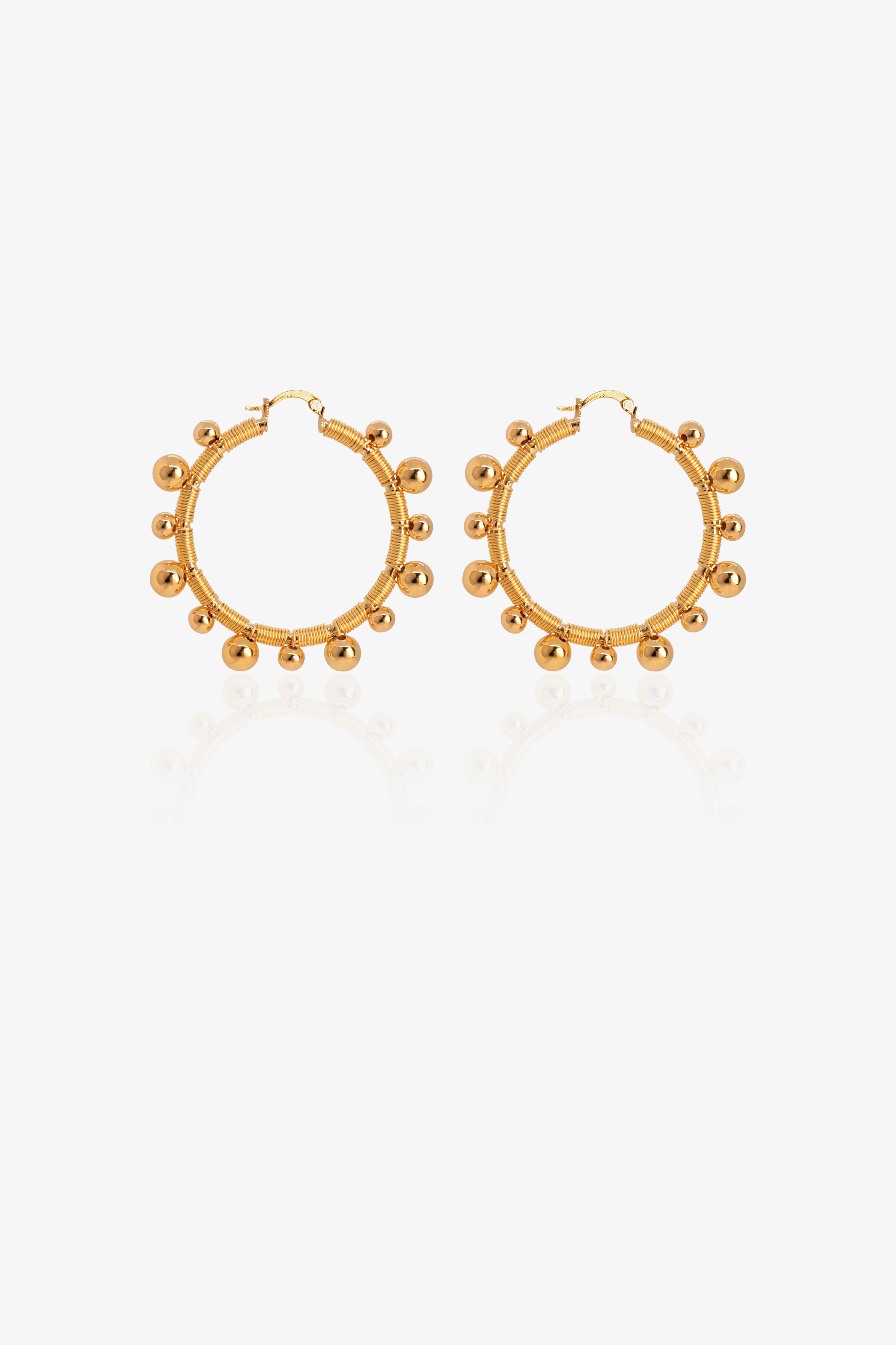 Golden Bubble Hoop Earrings - Cecelia