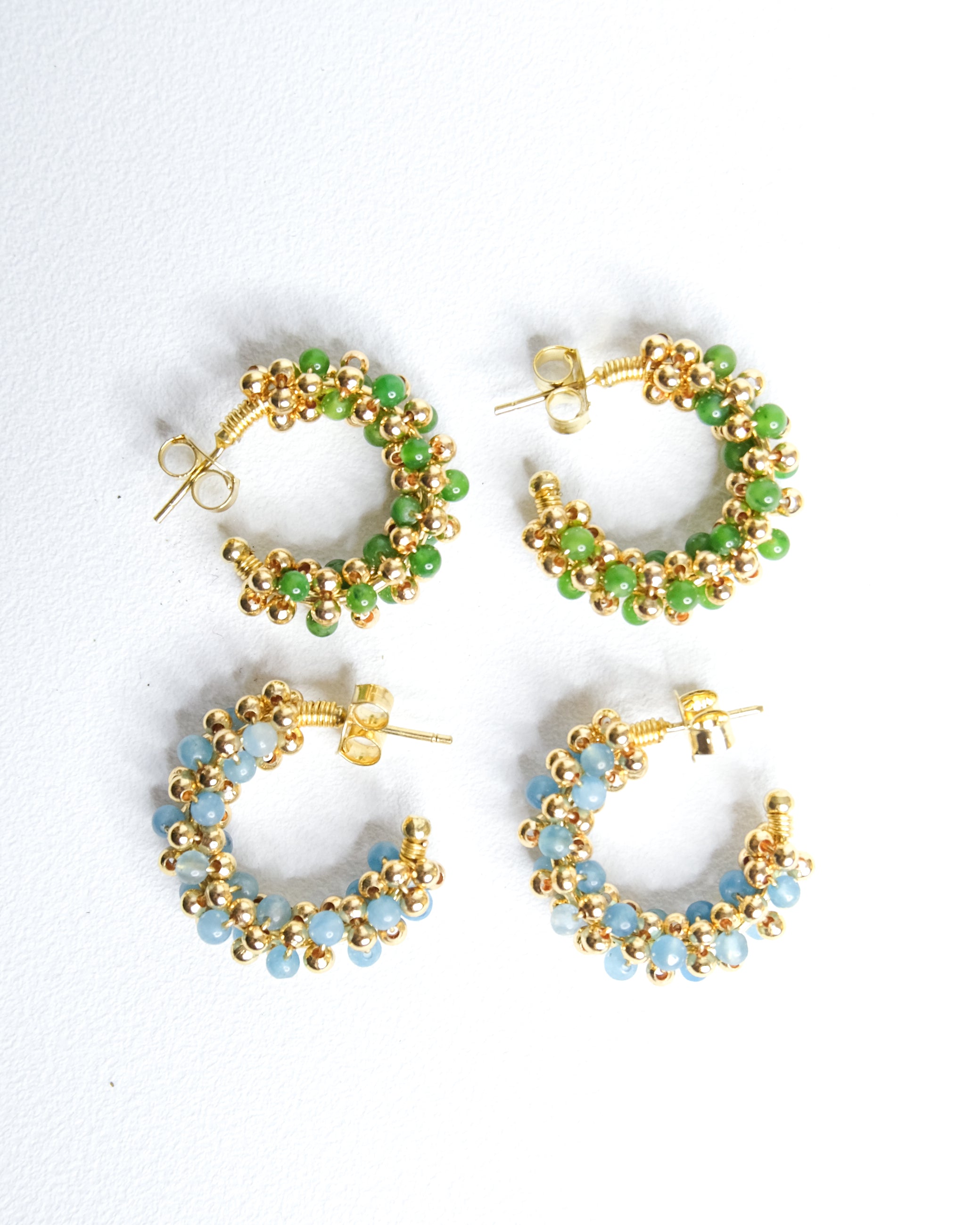 Arracadas Amaranto con Cuarzos y Esferas - Cecelia