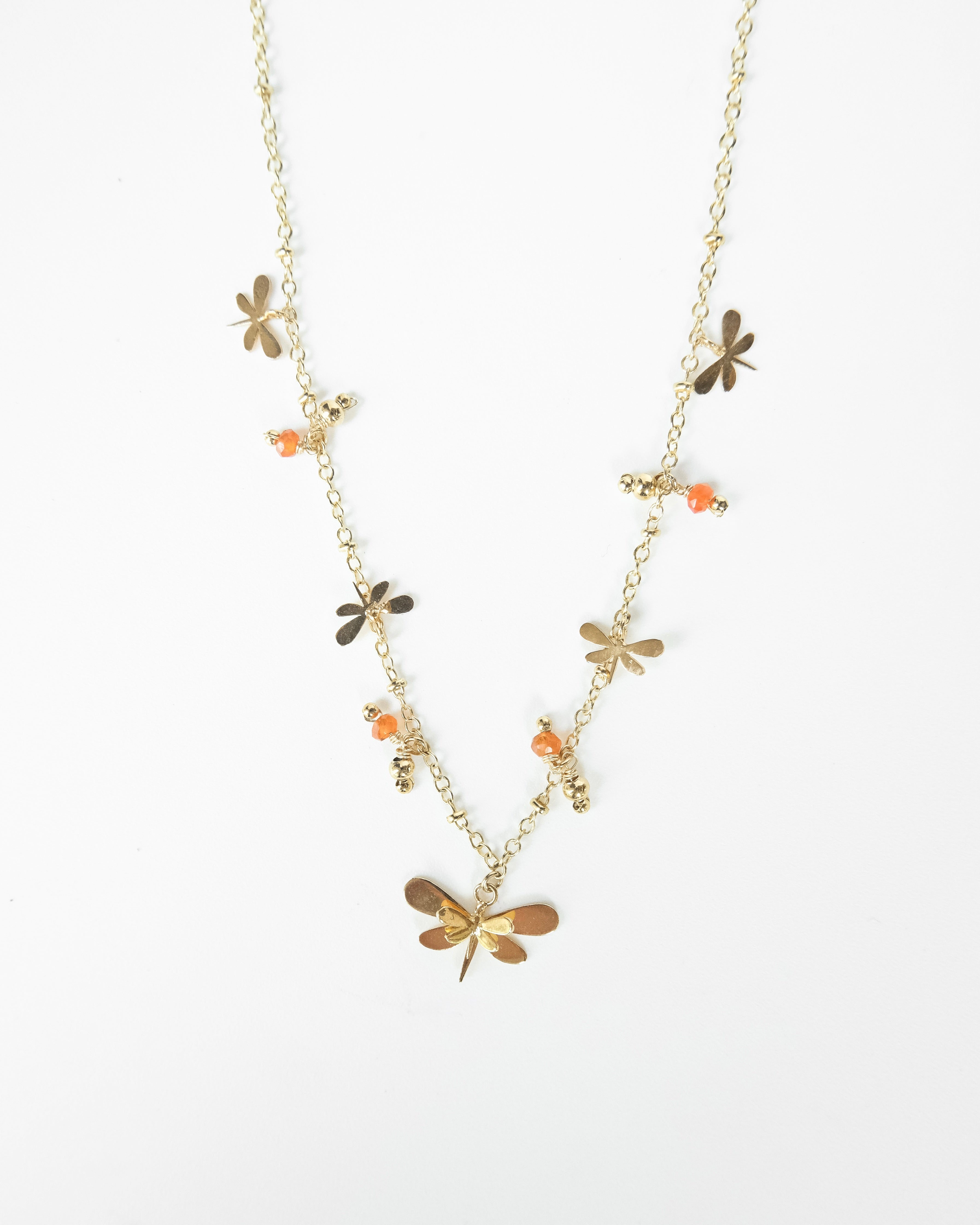 Dragonfly waterfall necklace - Cecelia