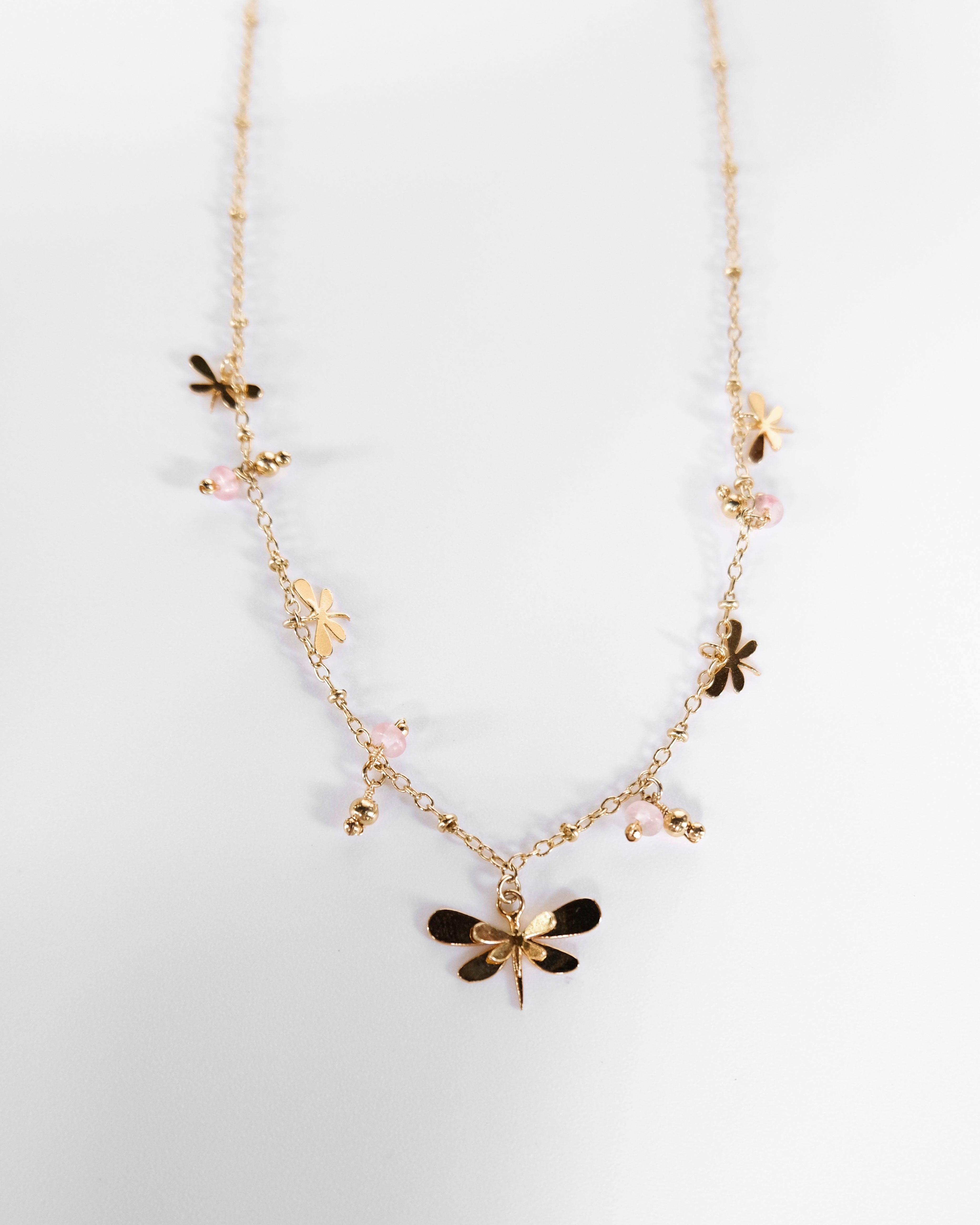 Dragonfly waterfall necklace - Cecelia