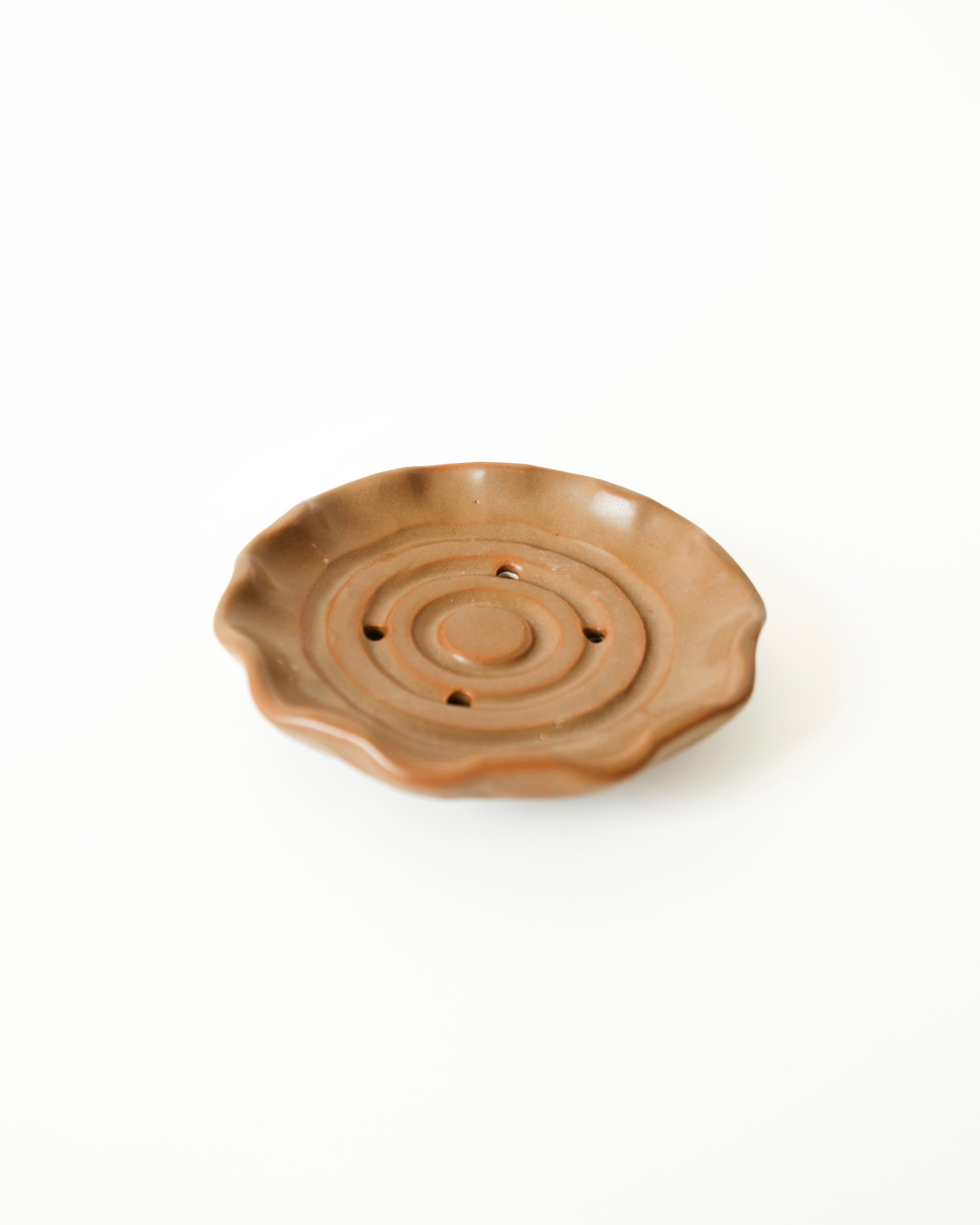 Circular petal soap dish - Artichoke and Rosemary