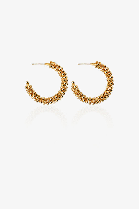 Golden Amaranth Hoop Earrings - Cecelia