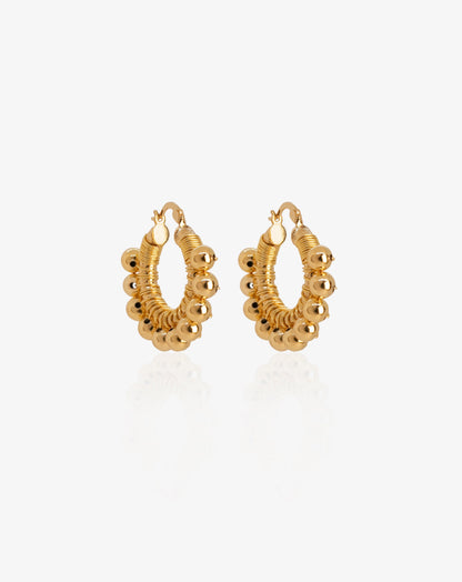 Golden MM Hoop Earrings - Cecelia