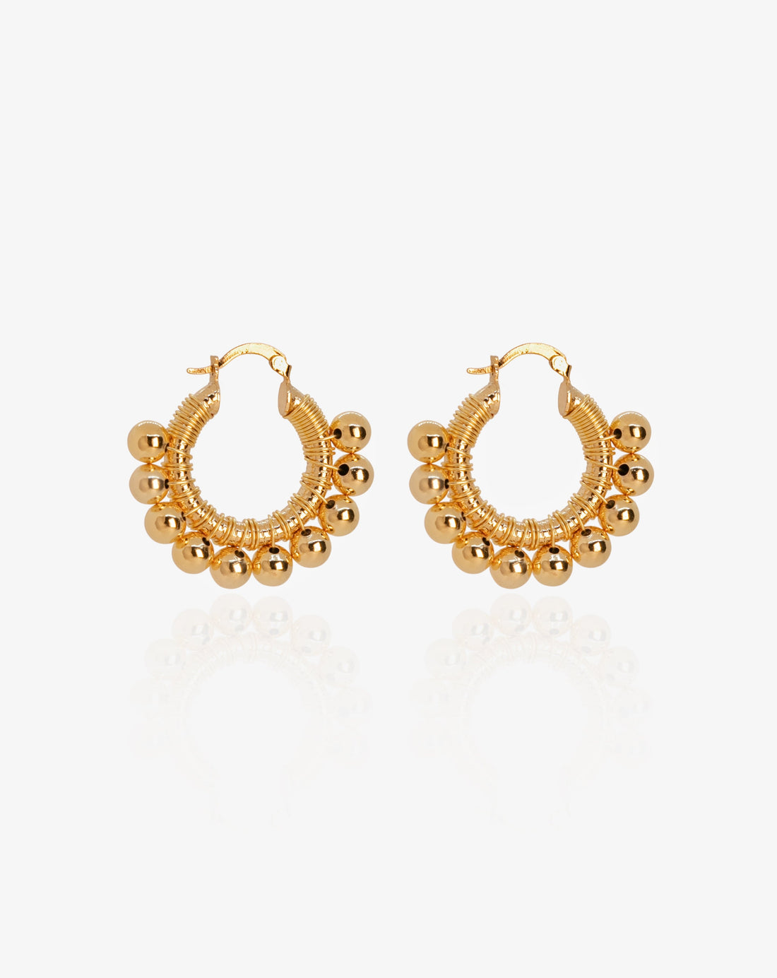 Golden MM Hoop Earrings - Cecelia