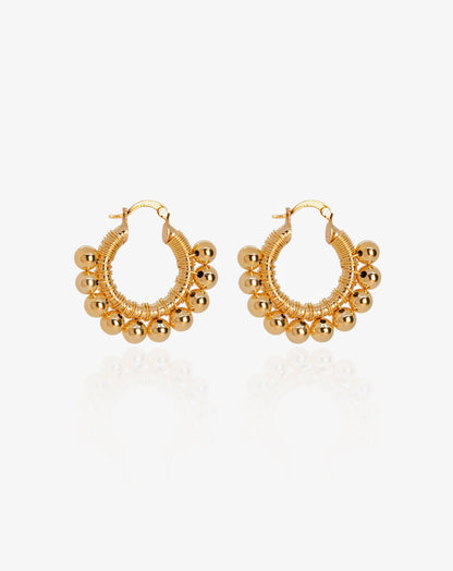 Golden MM Hoop Earrings - Cecelia
