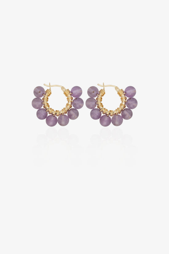 Baby Stone Hoop Earrings - Cecelia