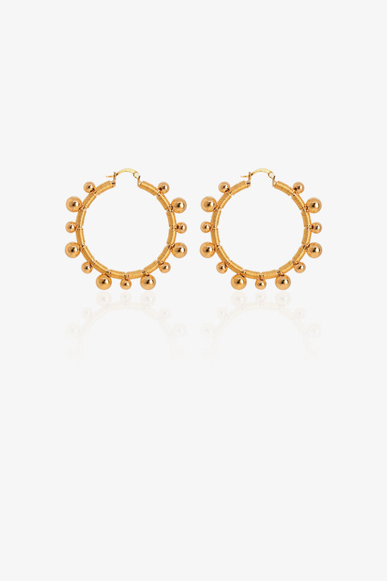 Golden Bubble Hoop Earrings - Cecelia