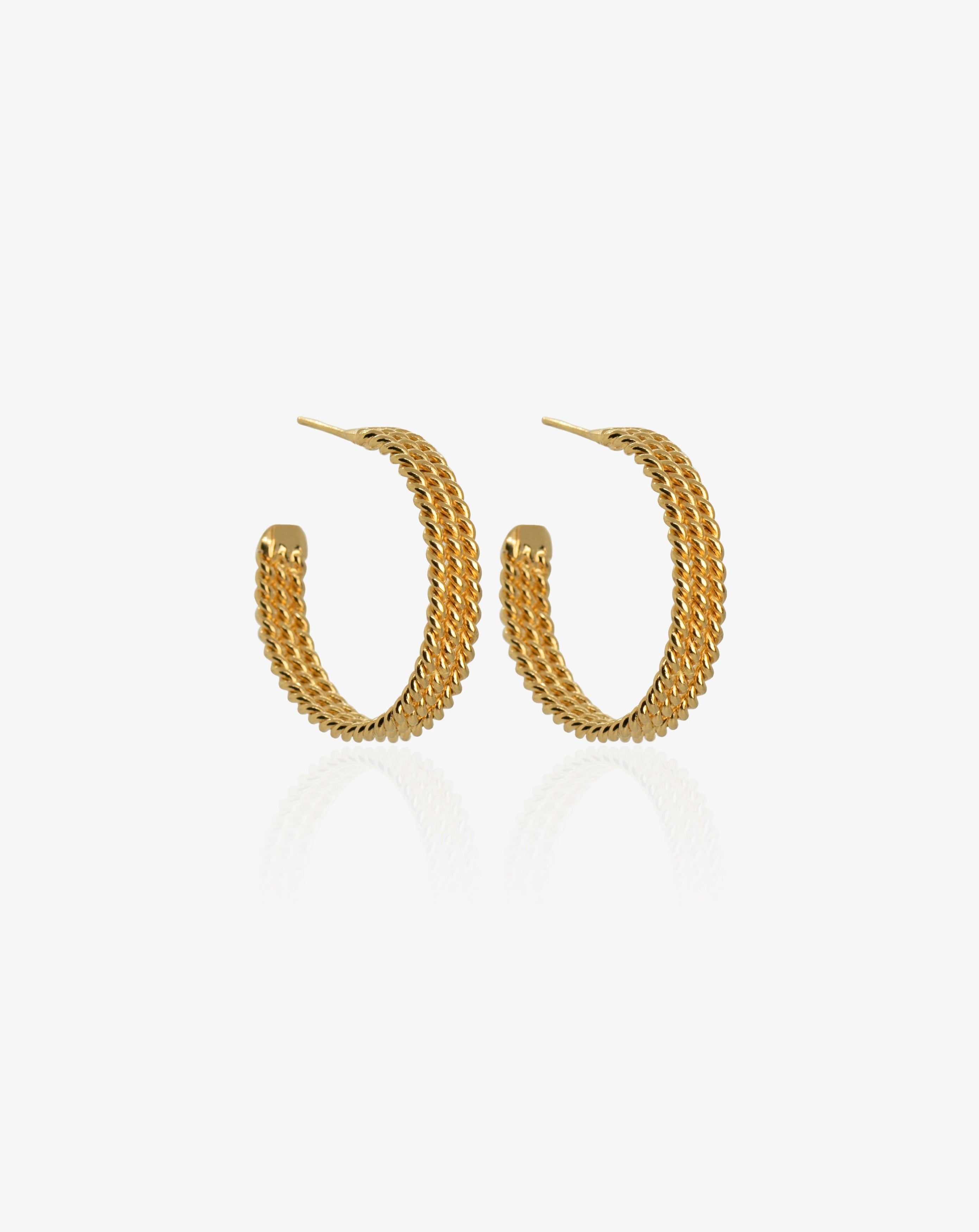 Arracada Triple Mimbre Grande Delgada - Cecelia