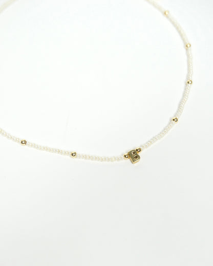 Initials Bead Necklace - Cecelia