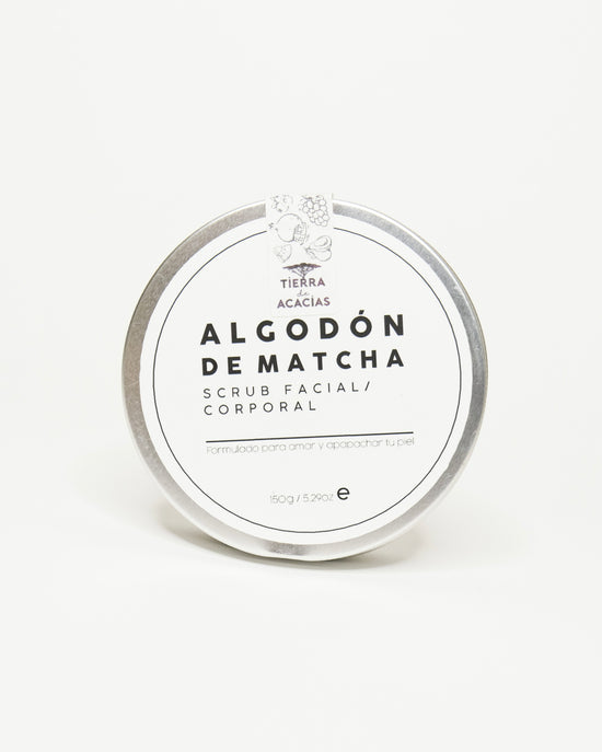 Algodón de Matcha Exfoliante facial/corporal - Tierra de Acacias