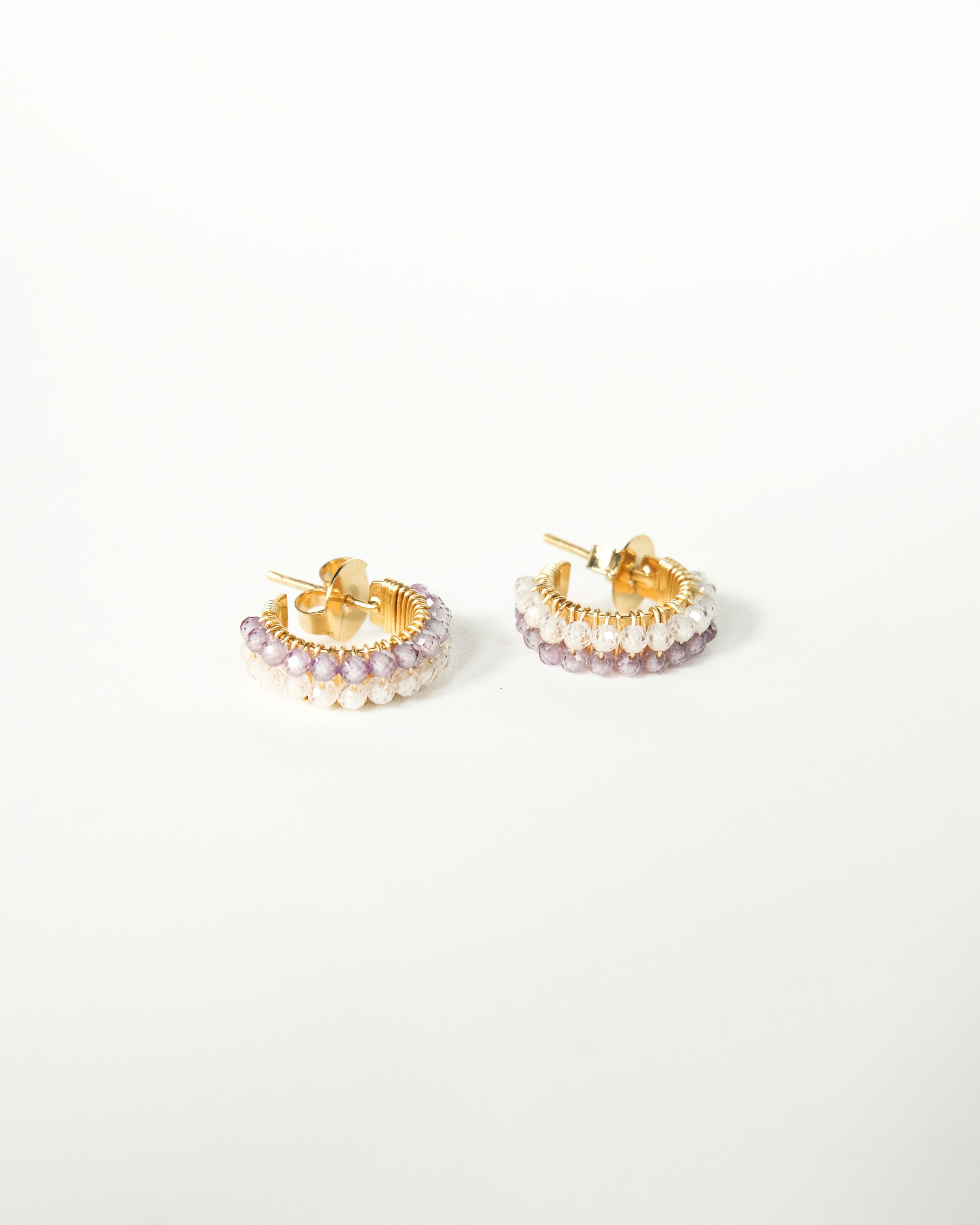 Double fan earring - Cecelia