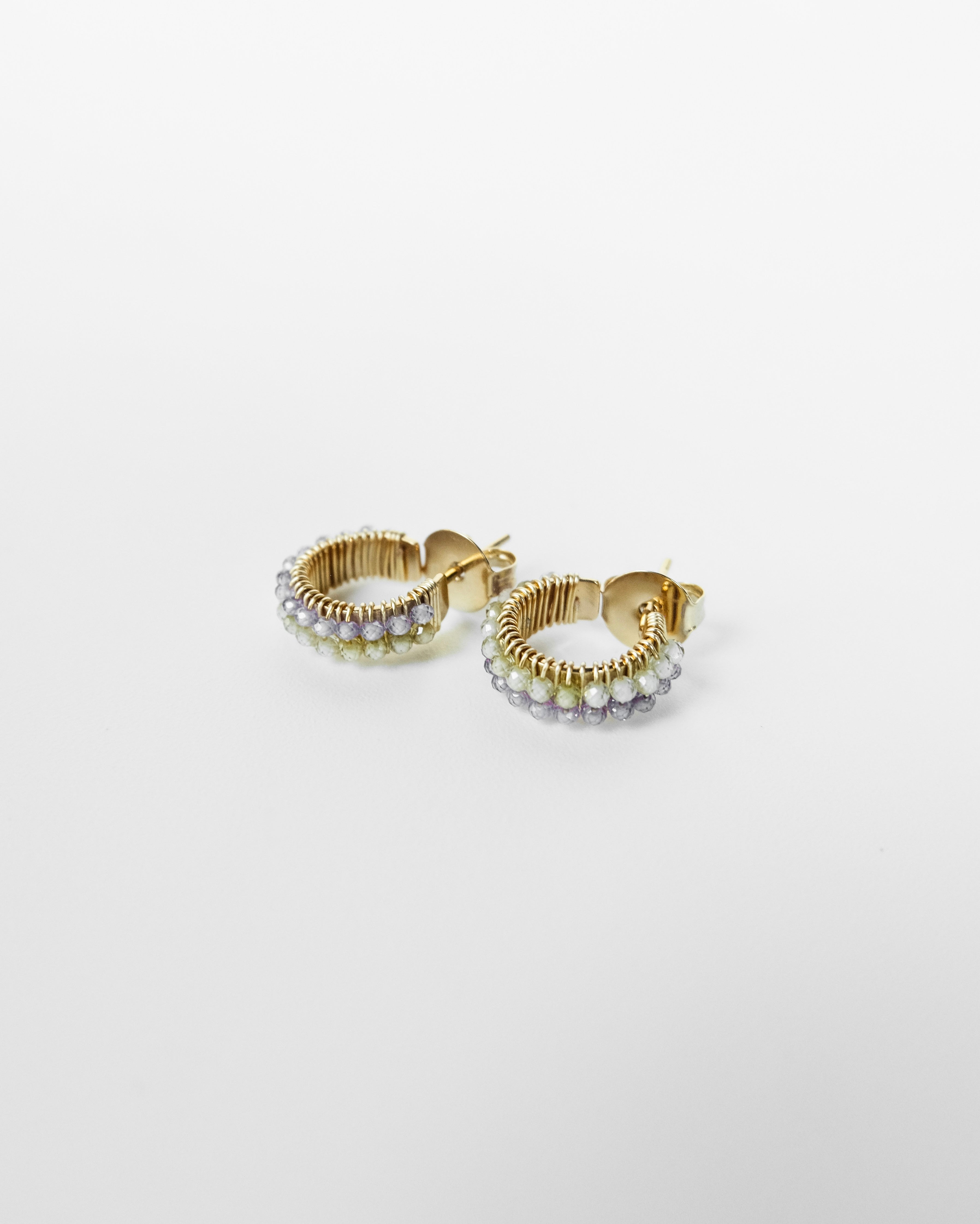 Double fan earring - Cecelia