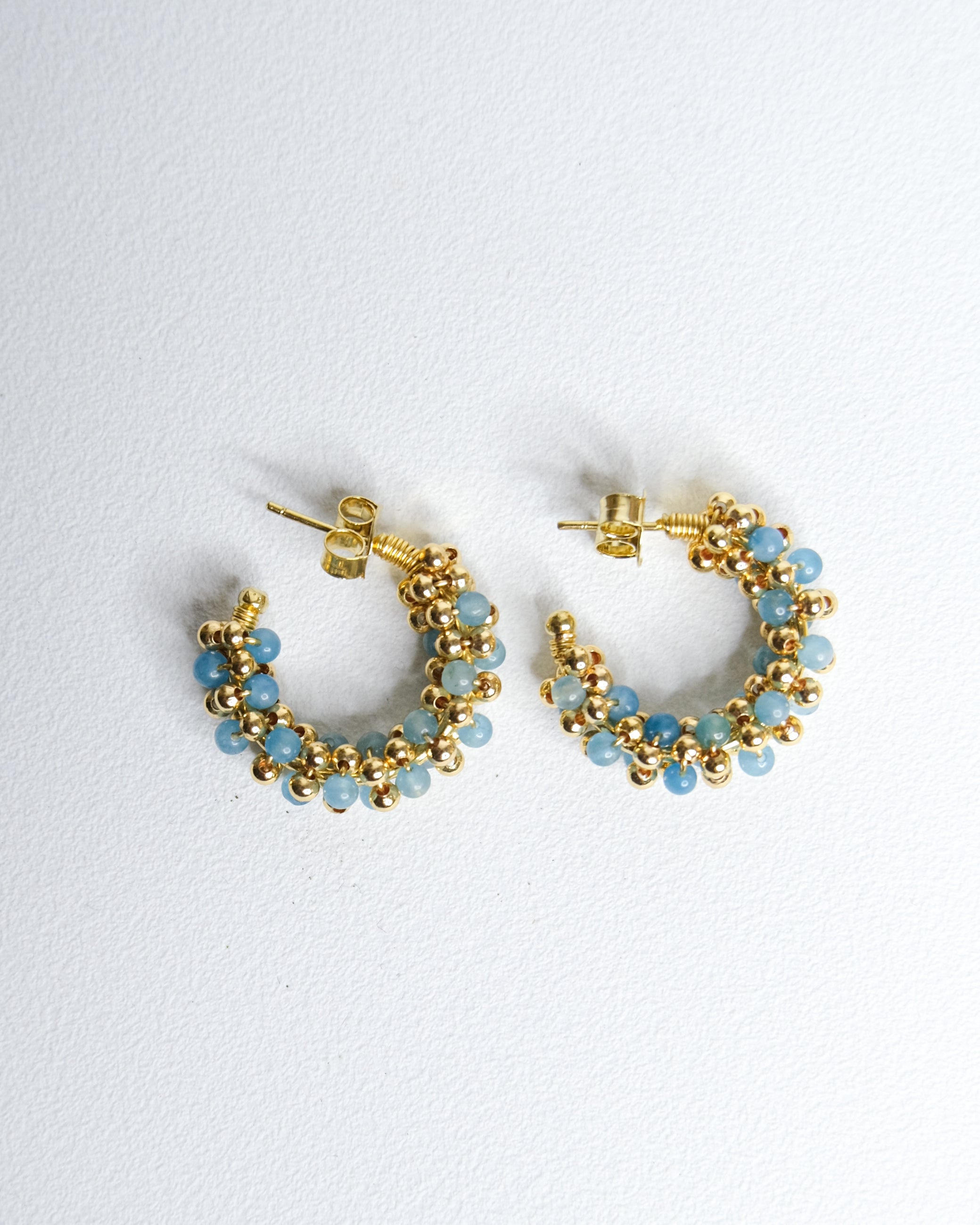 Arracadas Amaranto con Cuarzos y Esferas - Cecelia