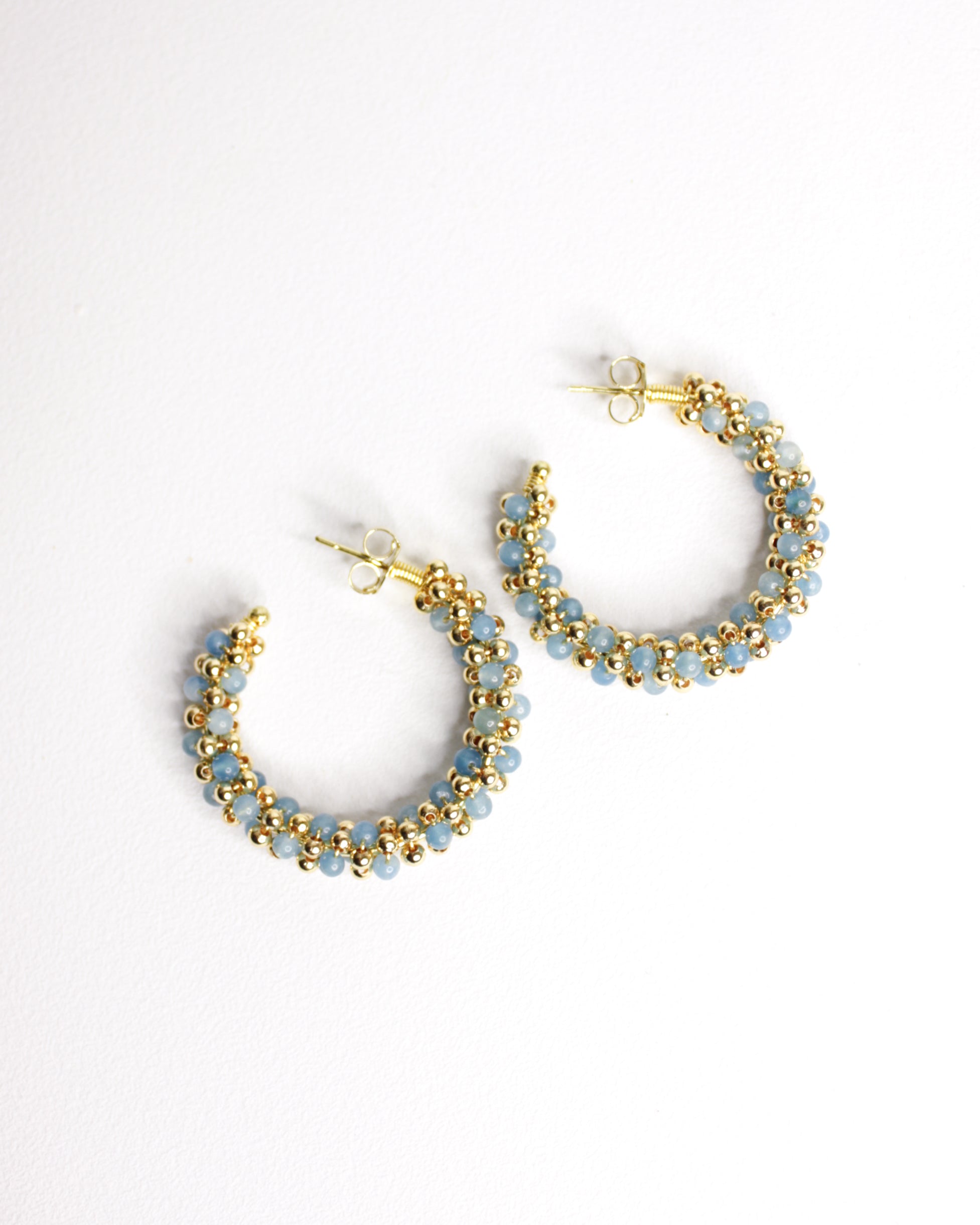 Arracadas Amaranto con Cuarzos y Esferas - Cecelia