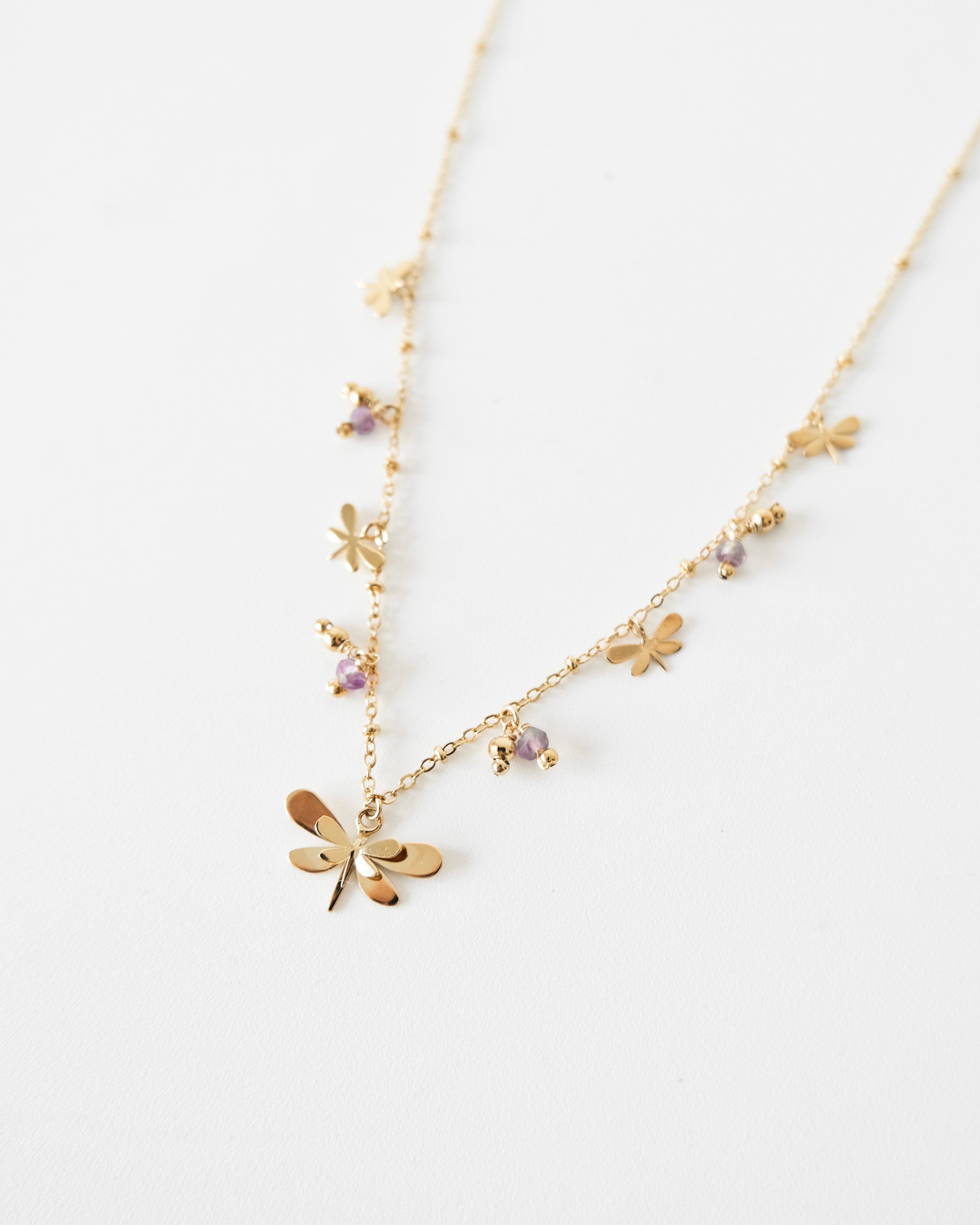 Dragonfly waterfall necklace - Cecelia