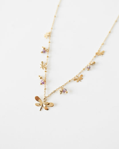 Dragonfly waterfall necklace - Cecelia