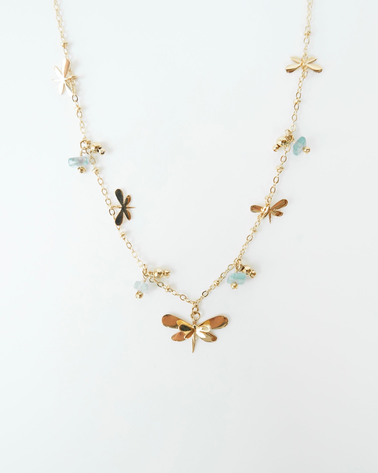 Dragonfly waterfall necklace - Cecelia
