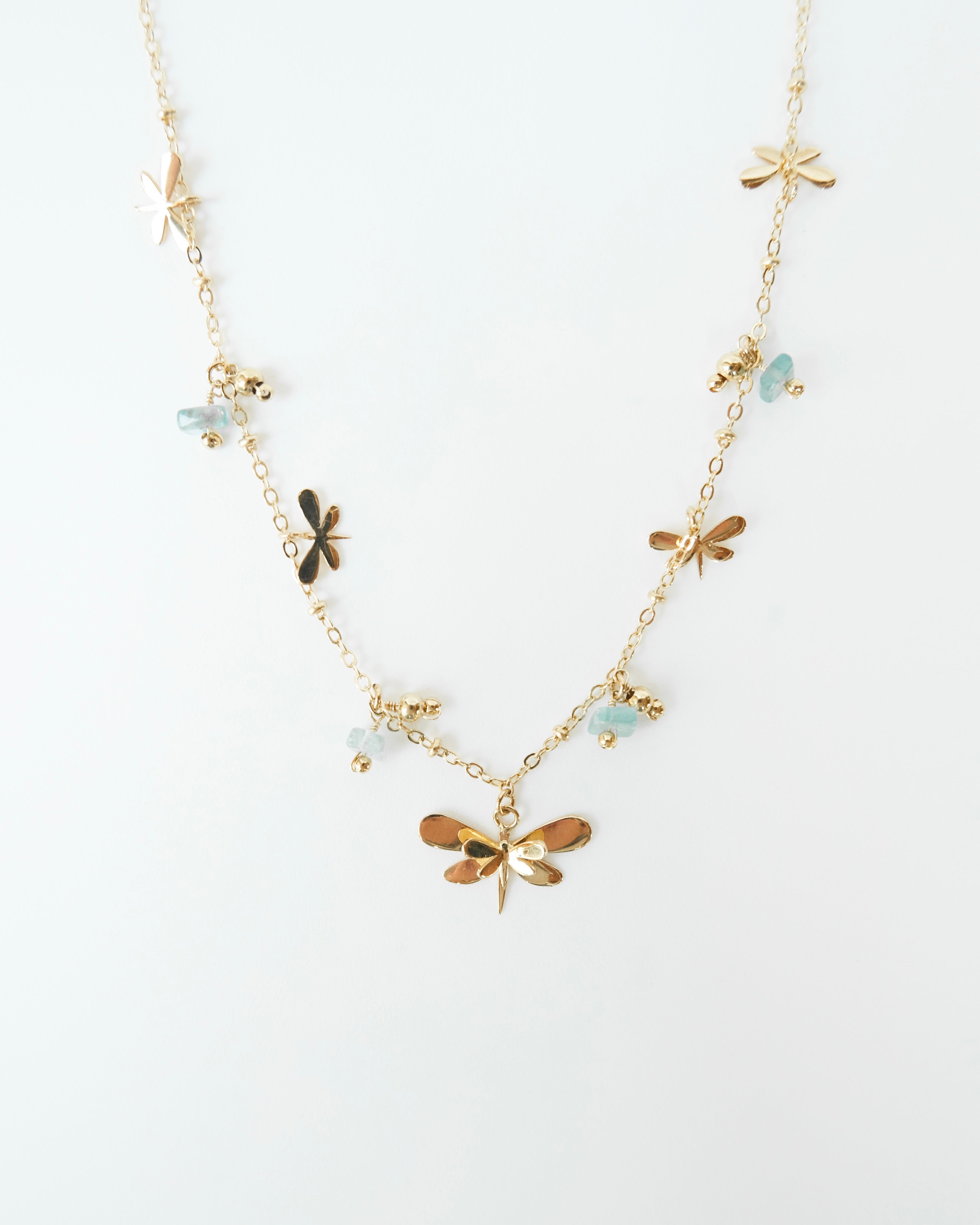 Dragonfly waterfall necklace - Cecelia