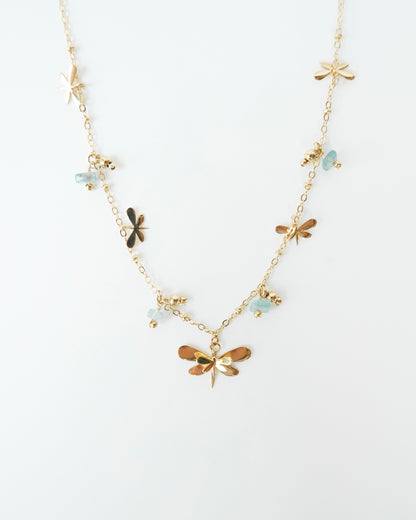 Dragonfly waterfall necklace - Cecelia