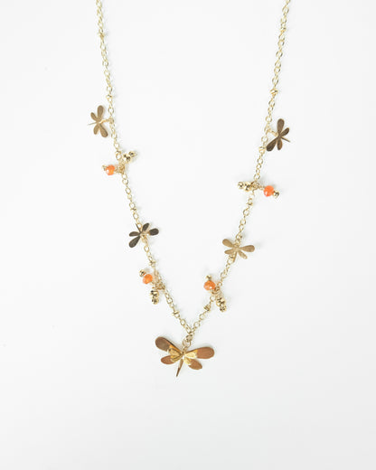 Dragonfly waterfall necklace - Cecelia