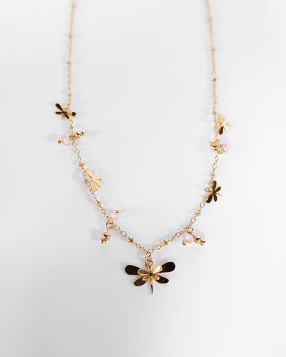 Dragonfly waterfall necklace - Cecelia