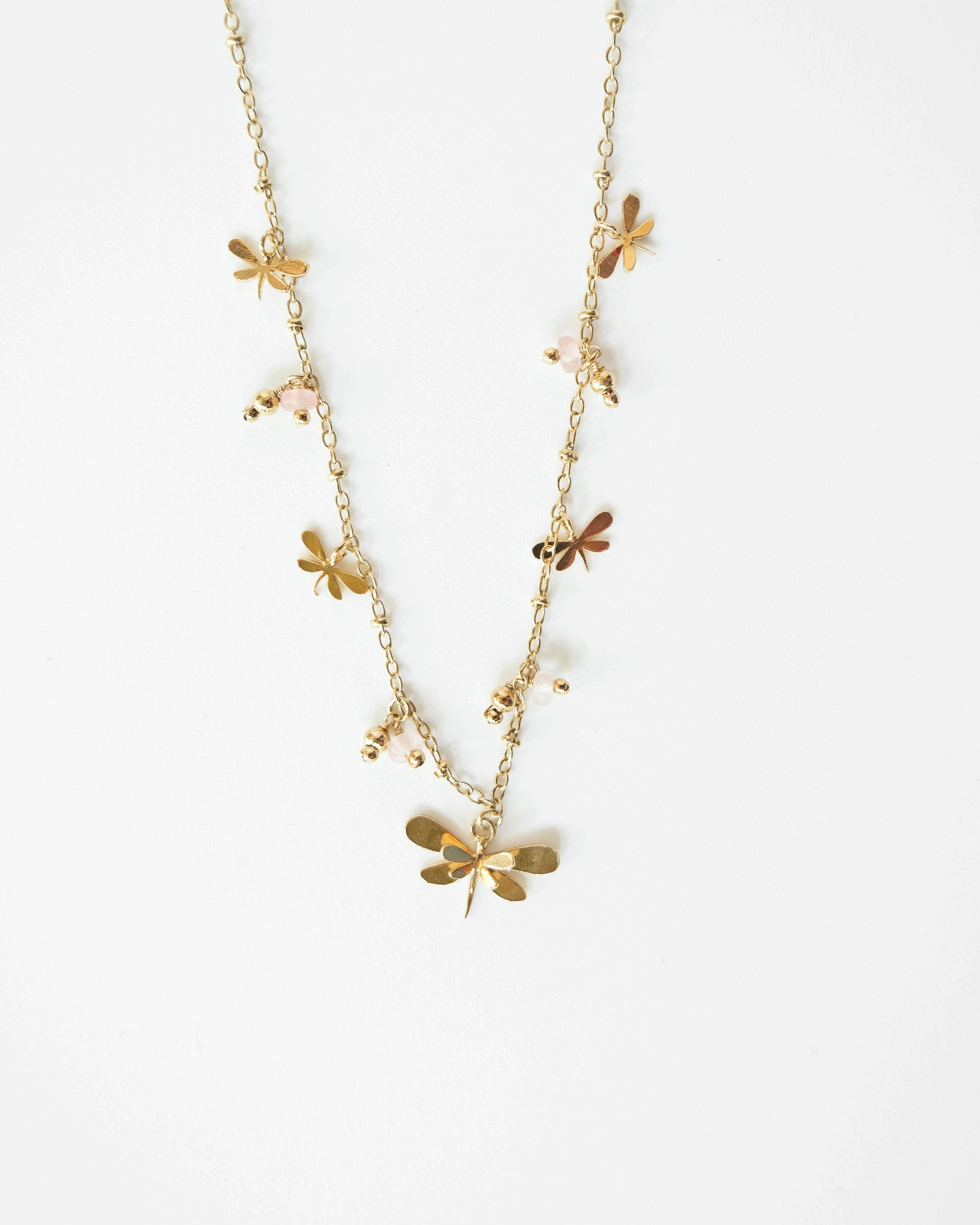 Dragonfly waterfall necklace - Cecelia