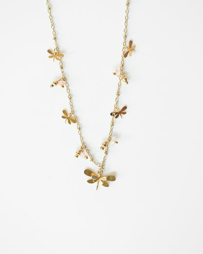 Dragonfly waterfall necklace - Cecelia