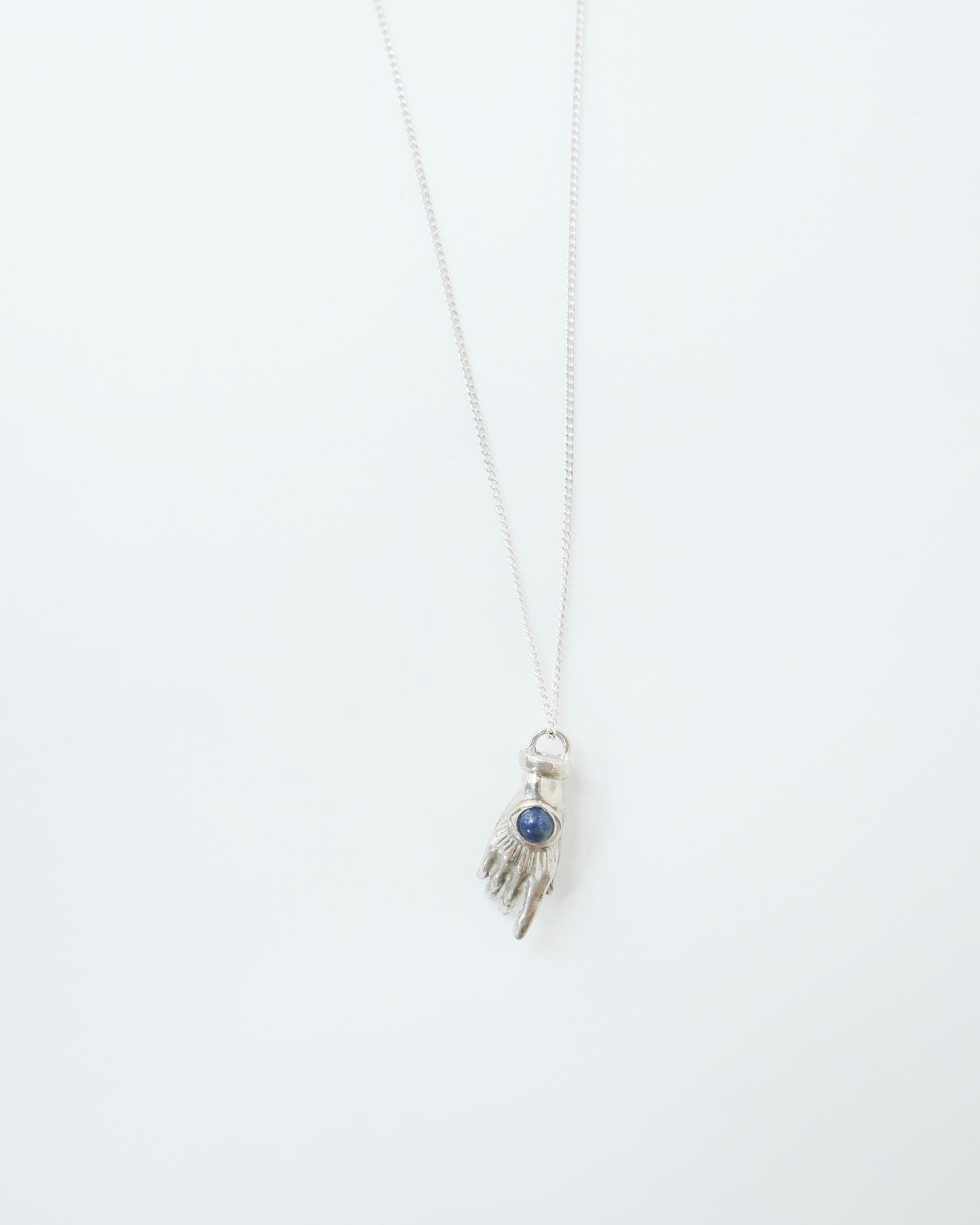 Collar ojo mano plata lapislázuli - And Vibes